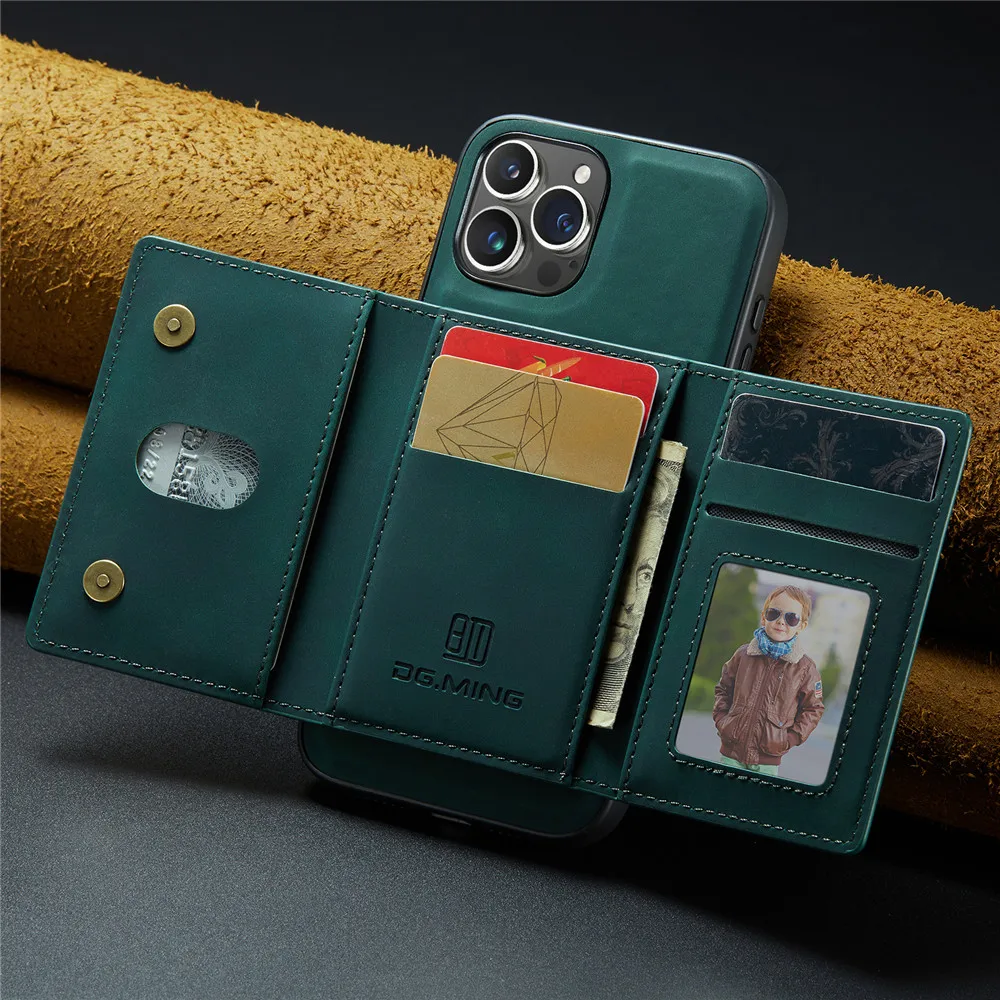 2 In 1 Detachable Magnetic Leather Case for iPhone 16 15 Pro Max 14 13 12 11 XS 7 8 Plus SE2020 Wallet Cover Cards Holder Pocket