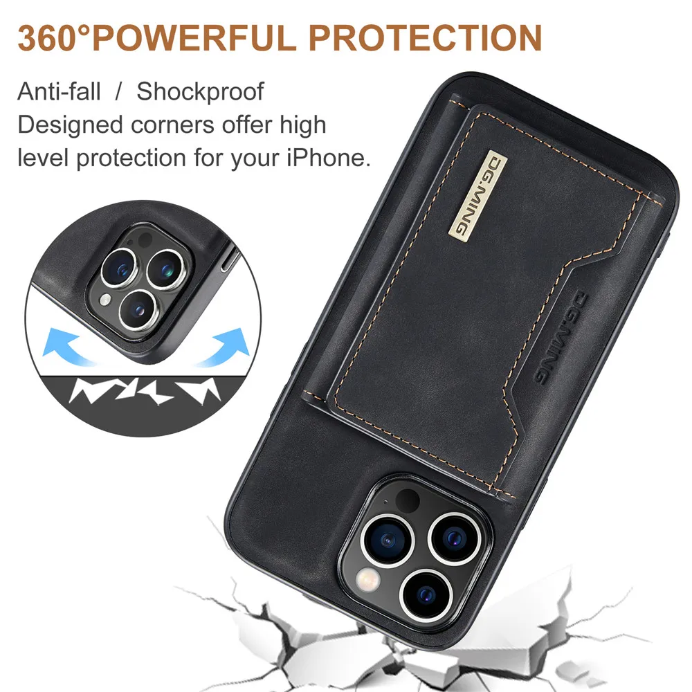 2 In 1 Detachable Magnetic Leather Case for iPhone 16 15 Pro Max 14 13 12 11 XS 7 8 Plus SE2020 Wallet Cover Cards Holder Pocket