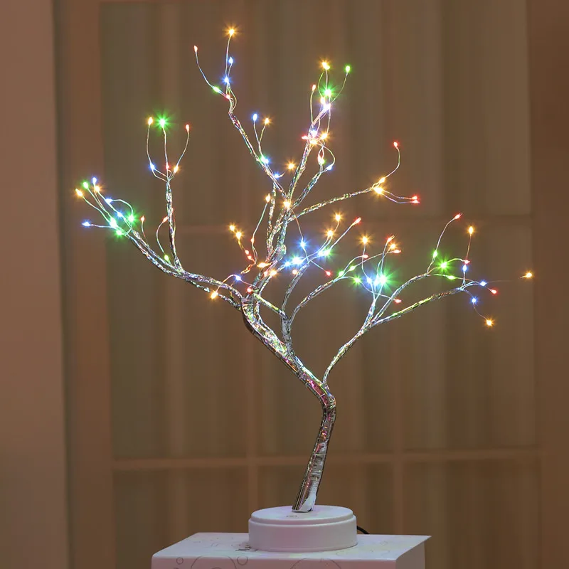 1PC Christmas LED Firefly Tree Lights Covered With Stars Birthday Gift Decorative