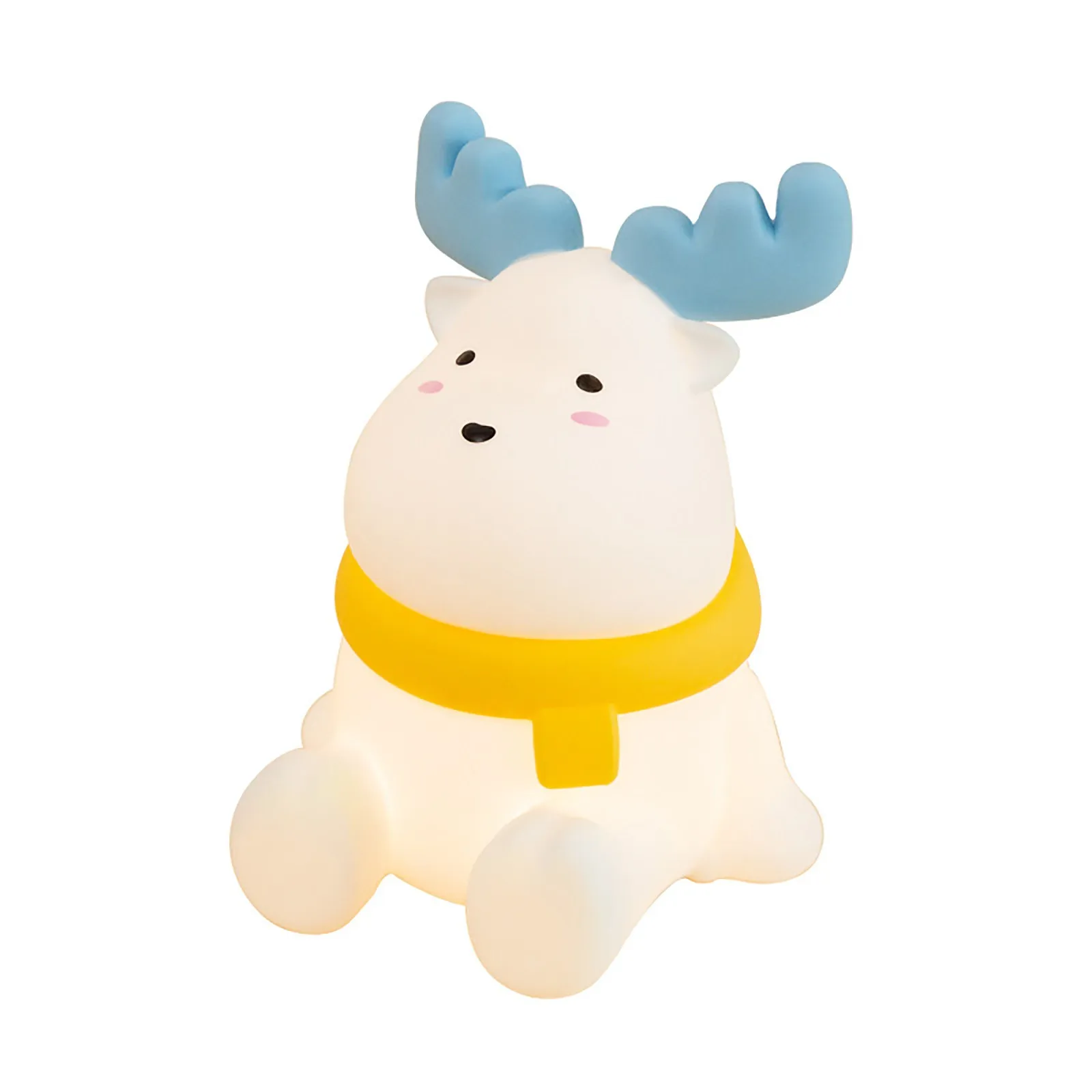 Christmas Reindeer Silicone Night For Kids Cute Gift Warm Yellow Led Light Soft Tou Ch Usb Rechargeable Lamp Fast Shipping