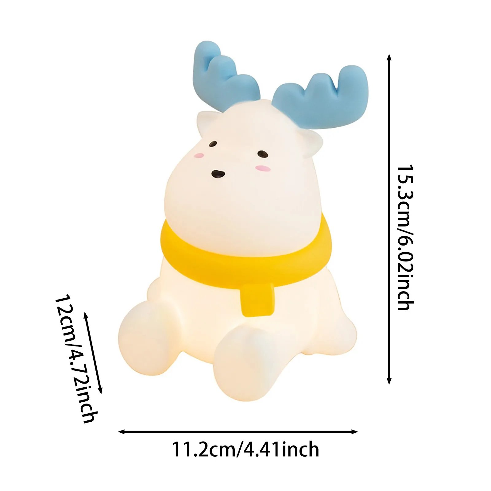 Christmas Reindeer Silicone Night For Kids Cute Gift Warm Yellow Led Light Soft Tou Ch Usb Rechargeable Lamp Fast Shipping
